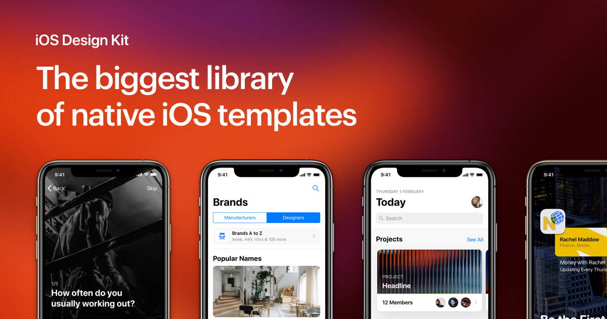 iOS Design Kit  Library of iOS app templates and UI elements