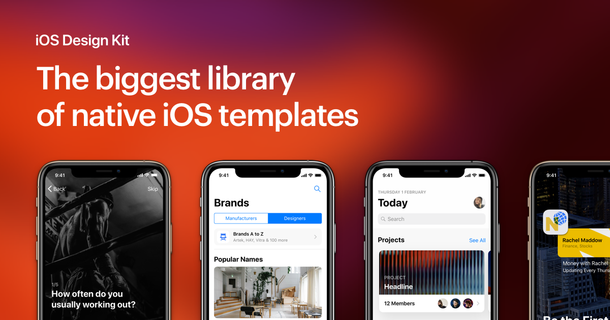 iOS Design Kit – Library of iOS app templates and UI elements