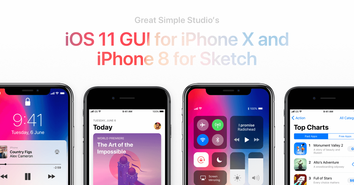 os what mockup Design iOS iOS 11   for GUI Free Sketch Kit